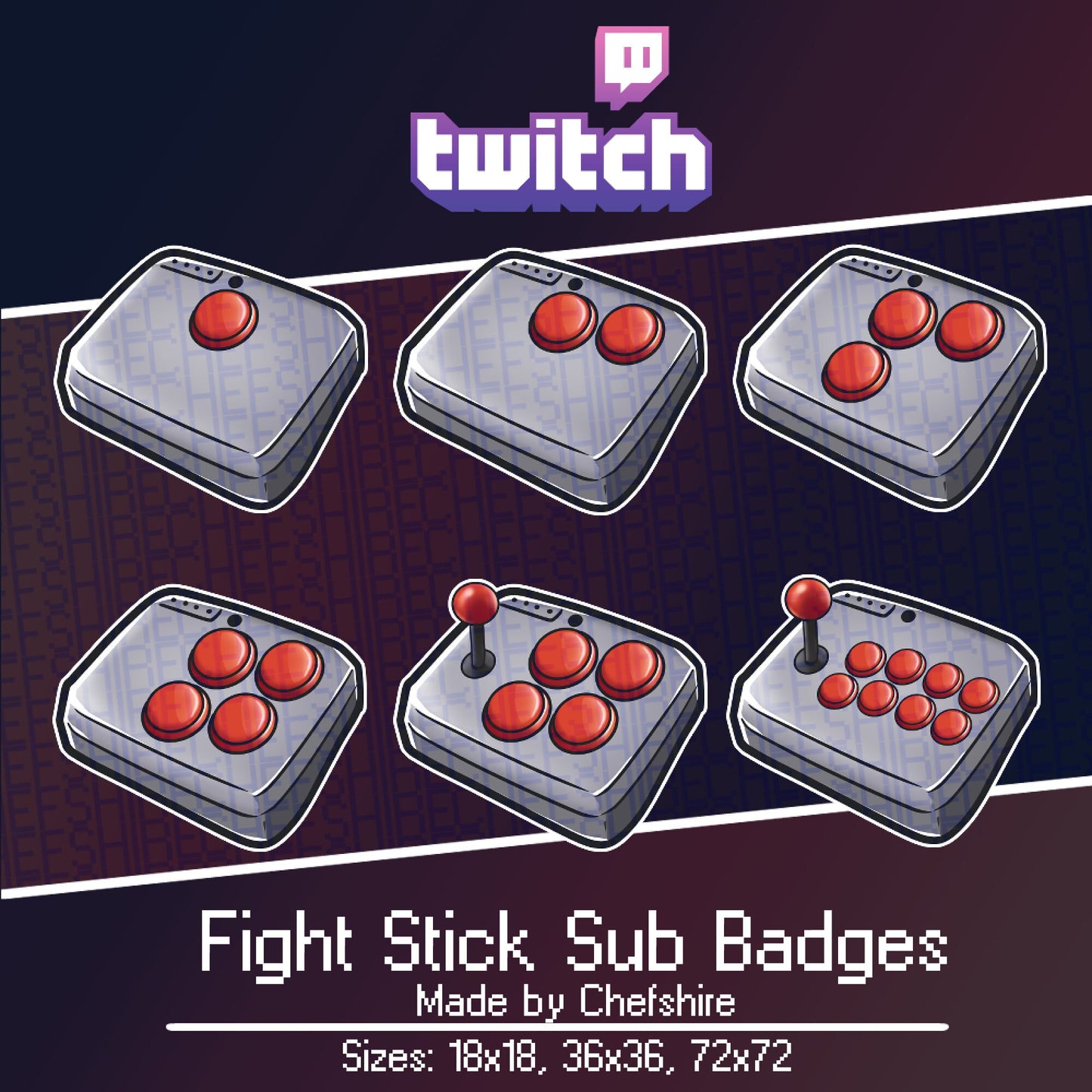 Fight Stick Sub Badge for Twitch, YouTube, and Discord