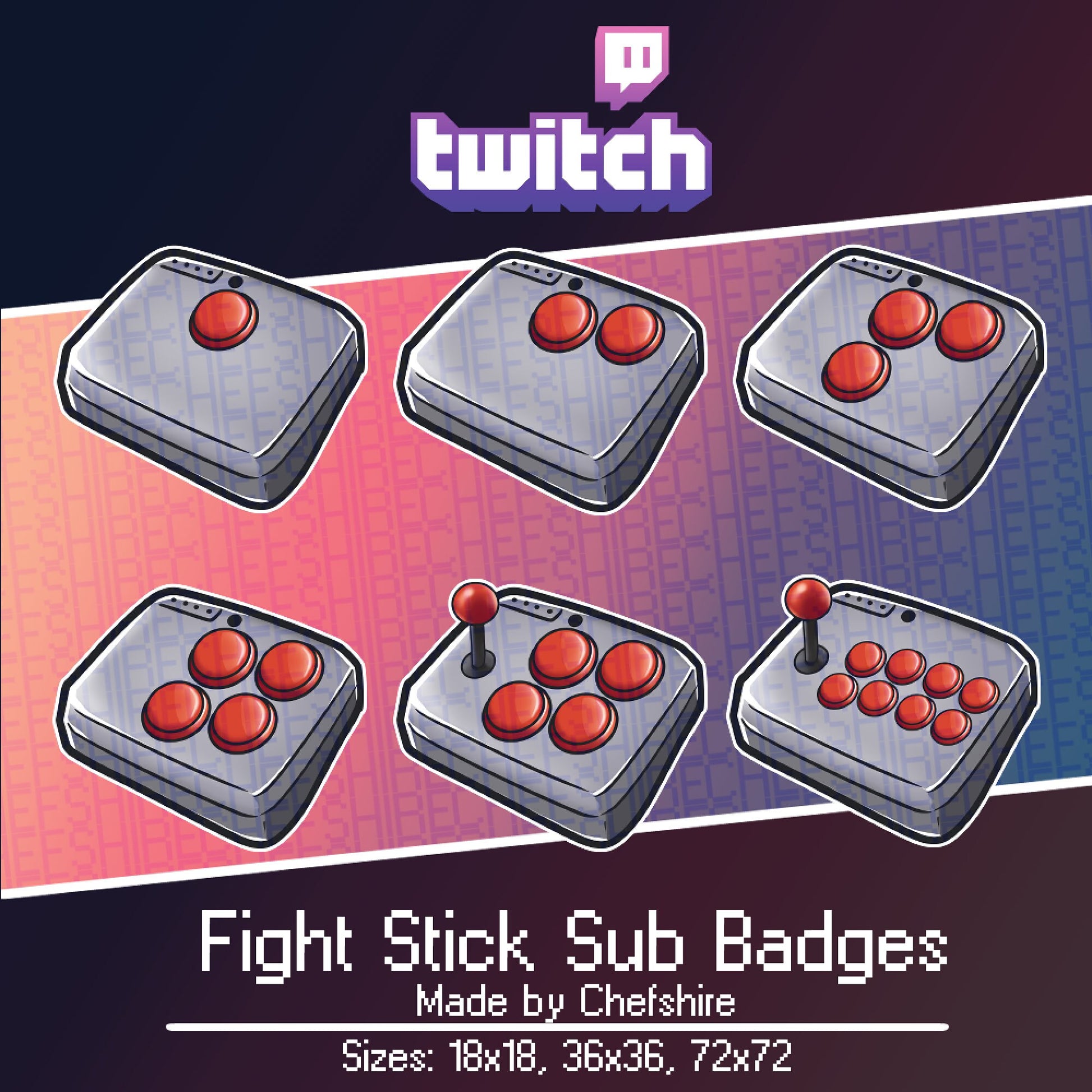 Fight Stick Sub Badge for Twitch, YouTube, and Discord